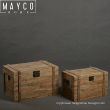 Mayco 2 Piece Wood Storage Trunk Box Set Home Storage Organization